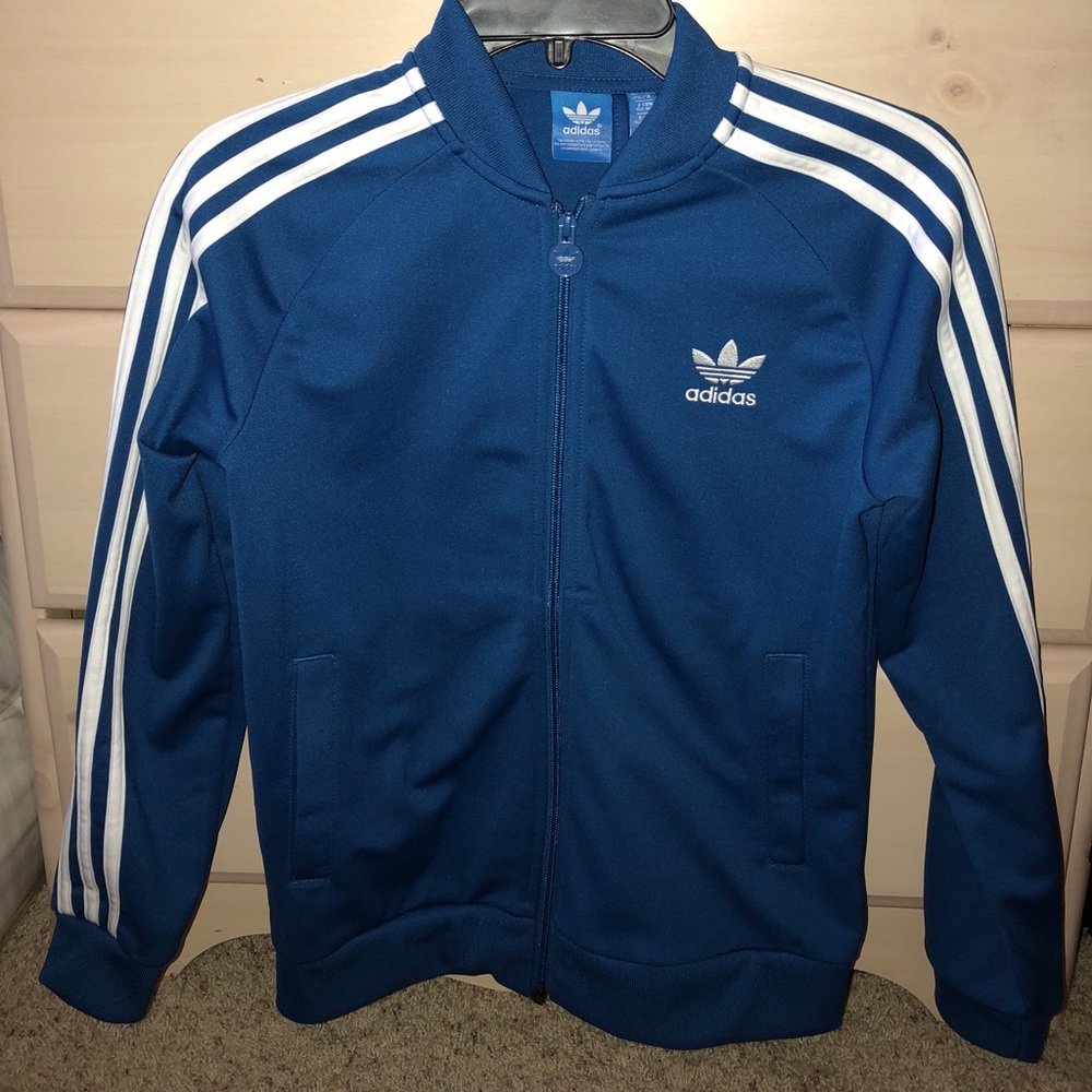 Blue adidas zip up jacket